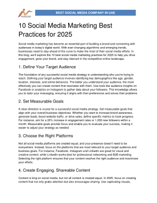 10 Social Media Marketing Best Practices for 2025
