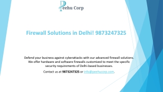 Firewall Solutions in Delhi! 9873247325