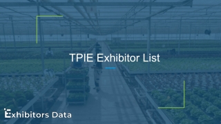 TPIE Exhibitor List