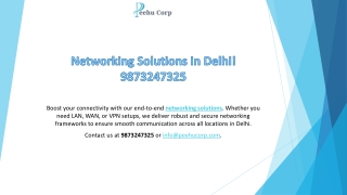 Networking Solutions in Delhi! 9873247325