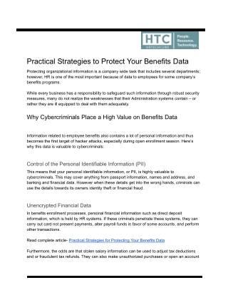 Practical Strategies to Protect Your Benefits Data