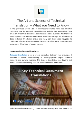 The Art and Science of Technical Translation – What You Need to Know