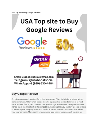 USA Top site to Buy Google Reviews