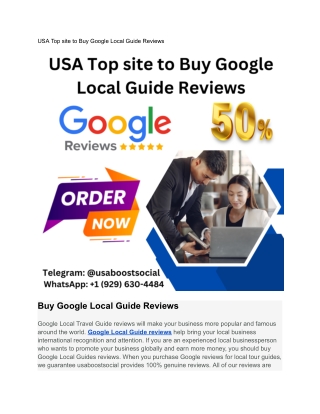 USA Top site to Buy Google Local Guide Reviews