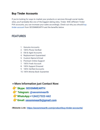 Best Site to Buy Tinder Accounts in Your