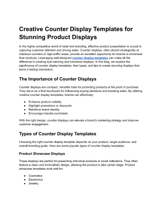 Counter Display Templates for Stunning Product Displays