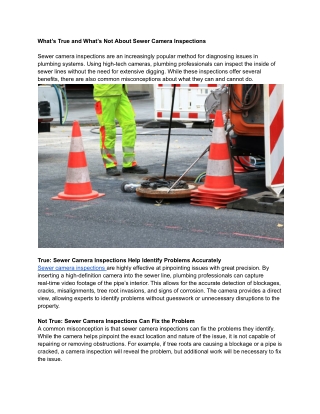 What’s True and What’s Not About Sewer Camera Inspections