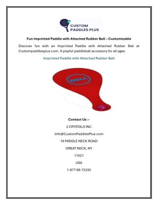 Fun Imprinted Paddle with Attached Rubber Ball – Customizable