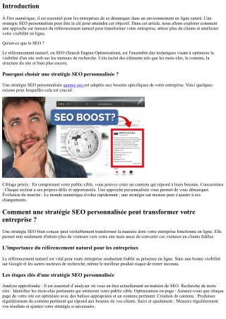 Comment une stratégie SEO personnalisée peut transformer votre entreprise ?
