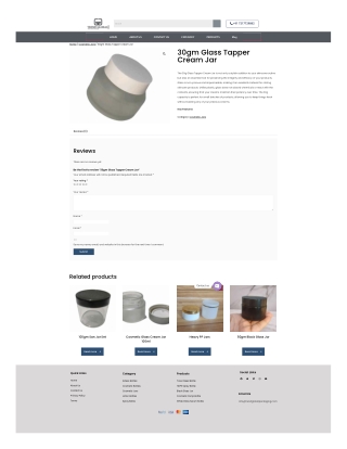 30gm Glass Tapper Cream Jar Manufacturer in Ghaziabad