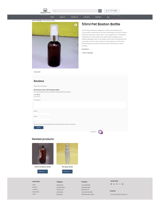 50ml Pet Boston Bottle Manufacturer in Ghaziabad