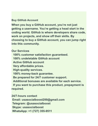 Buy GitHub Account