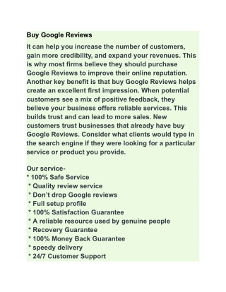 Buy Google Reviews