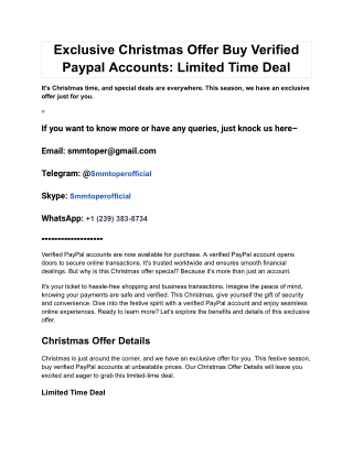 Exclusive Christmas Offer Buy Verified Paypal Accounts_ Limited Time Deal