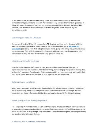 Microsoft 365 Consultants