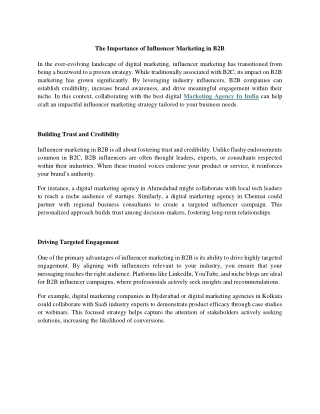 The Importance of Influencer Marketing in B2B