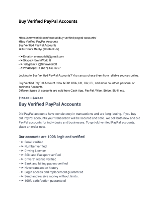 Buy Verified PayPal Accounts  -IT