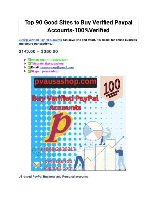 Top 90 Good Sites to Buy Verified Paypal Accounts-100%Verified