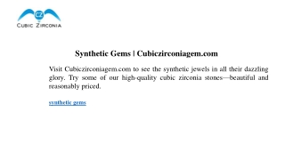 Synthetic Gems  Cubiczirconiagem.com