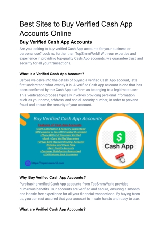 Best Sites to Buy Verified Cash App Accounts Online