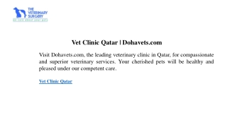 Vet Clinic Qatar Dohavets.com