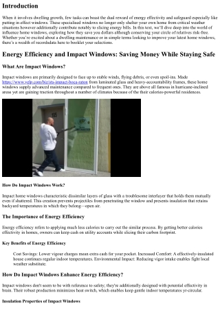 Energy Efficiency and Impact Windows: Saving Money While Staying Safe