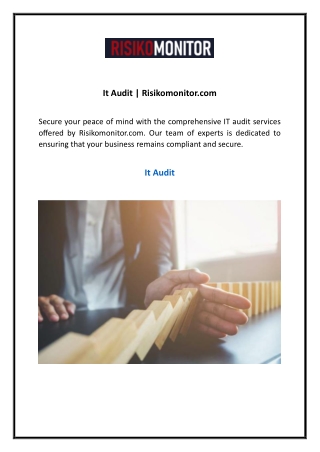 It Audit  Risikomonitor