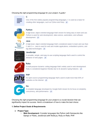 Choosing the right programming language for your project_ A guide