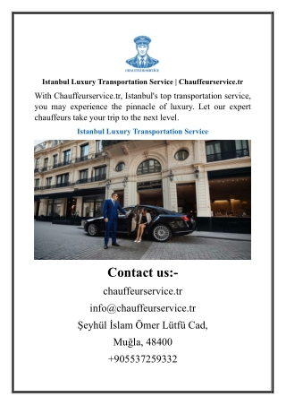 Istanbul Luxury Transportation Service  Chauffeurservice.tr