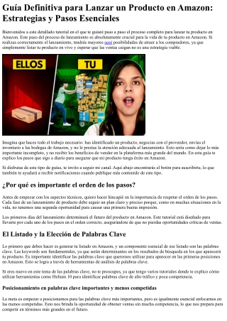 Cómo Lanzar un Producto en Amazon: Guía Completa con Estrategias y Pasos Clave