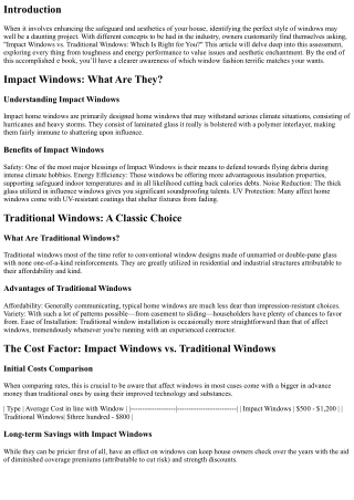 Impact Windows vs. Traditional Windows: Which Is Right for You?