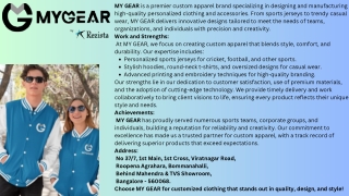 Customized Cricket Jersey MY GEAR