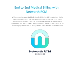 End to End Medical Billing with Networth RCM
