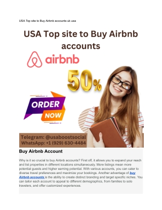 USA Top site to Buy Airbnb accounts uk usa