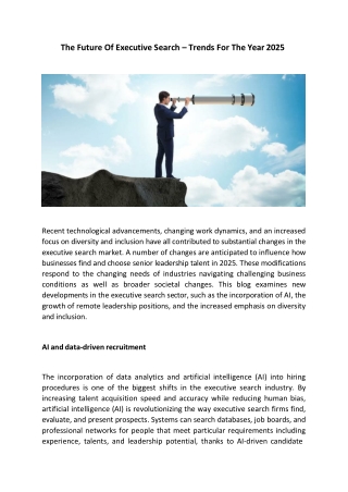 The Future Of Executive Search Trends For The Year 2025