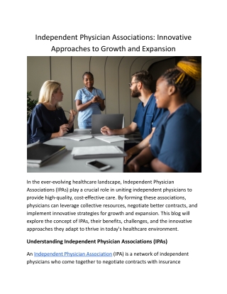 How Independent Physician Associations are Growing and Thriving