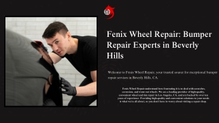 Bumper Repair Services in Beverly Hills, CA