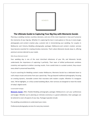 Wedding Content Creator In Melbourne, Australia | Moments Socials