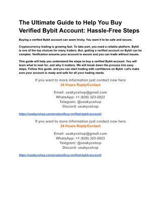 The Ultimate Guide to Help You Buy Verified Bybit Account_ Hassle-Free Steps