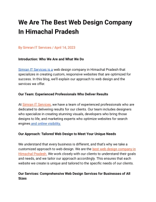 Web Development Services in Solan