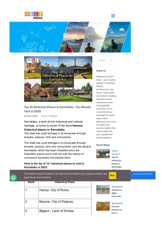 Top 10 Historical Places in Karnataka You Should Visit in 2025