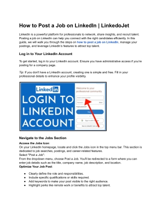 How to Post a Job on LinkedIn - Google Docs