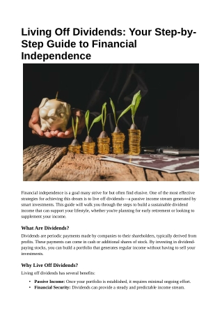 Living Off Dividends