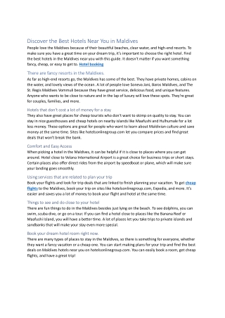 get cheap flights to the Maldives