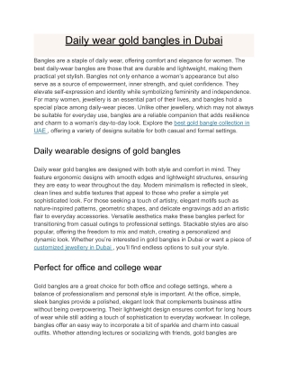 Daily wear gold bangles in Dubai