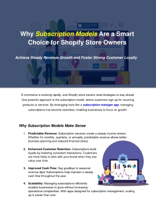 Why Subscription Models Are the Future for Shopify Store Owners