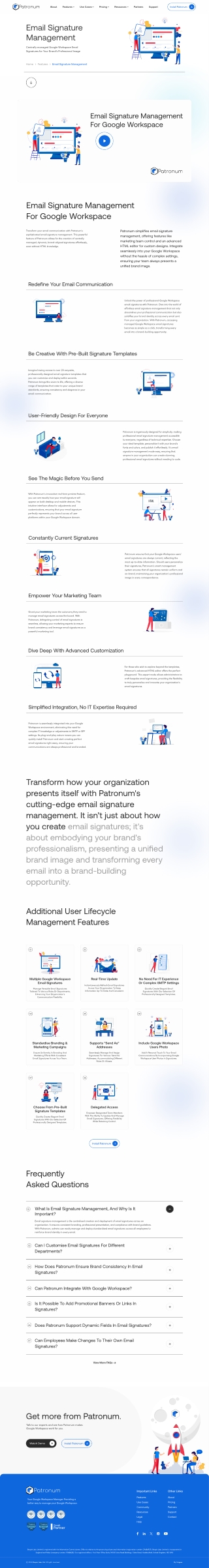 Gmail Email Signature Management for Google Workspace with Patronum