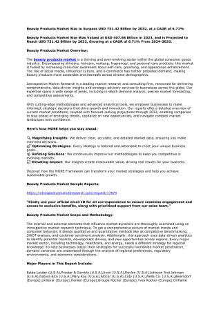 Beauty Products Market