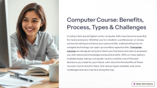 Computer Course Benefits Process Types and Challenges