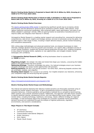 Electric Parking Brake Market